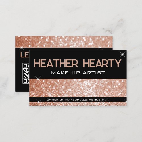 QR Code Template Luxury Rose Gold Peach Pink Business Card