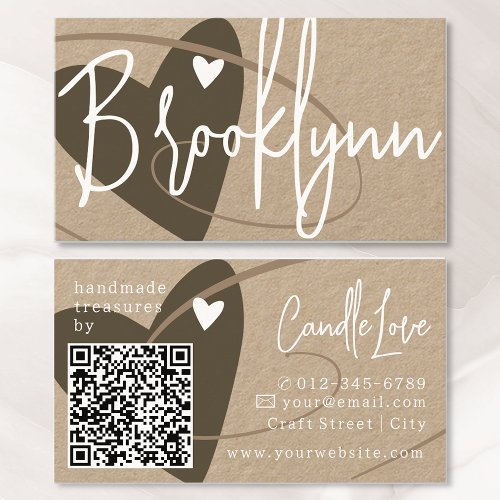 QR Code Template Made With Love Heart Crafters Business Card