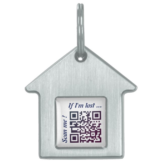 QR Code Template Pet ID Tag (Front)
