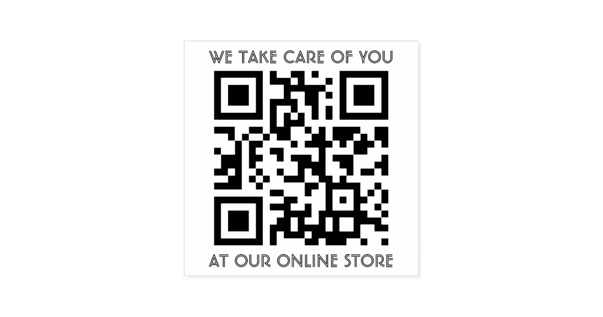 QR Code Template With Any Text Self-inking Stamp | Zazzle