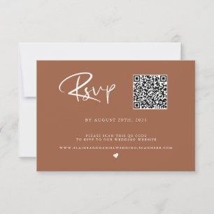 QR Code Terra Cotta  Photo RSVP Card