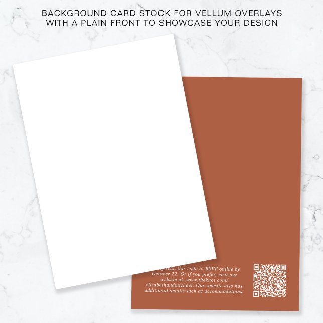 QR Code Terracotta Background For Vellum Overlay Invitation (Creator Uploaded)