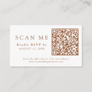 QR Code Terracotta Wedding Wedding RSVP Enclosure  Card