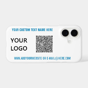 QR Code Text and Logo iPhone Case - Choose Colors