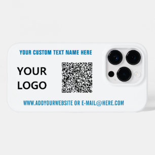 QR Code Text and Logo iPhone Case - Choose Colors