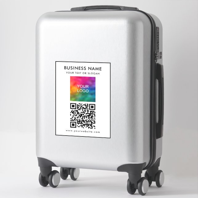 QR Code Text Business Logo Here Custom Template Sticker (Suitcase)