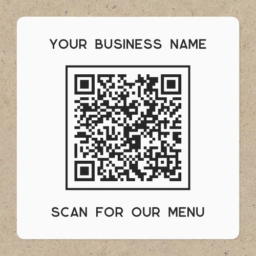 QR Code Text Business Scan for Menu Labels