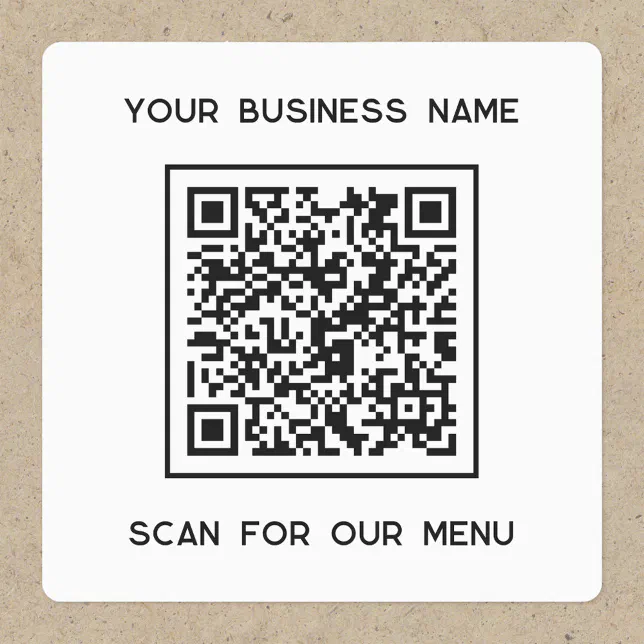 Qr Code Name Text QR Code Text Business Scan for Menu Labels | Zazzle