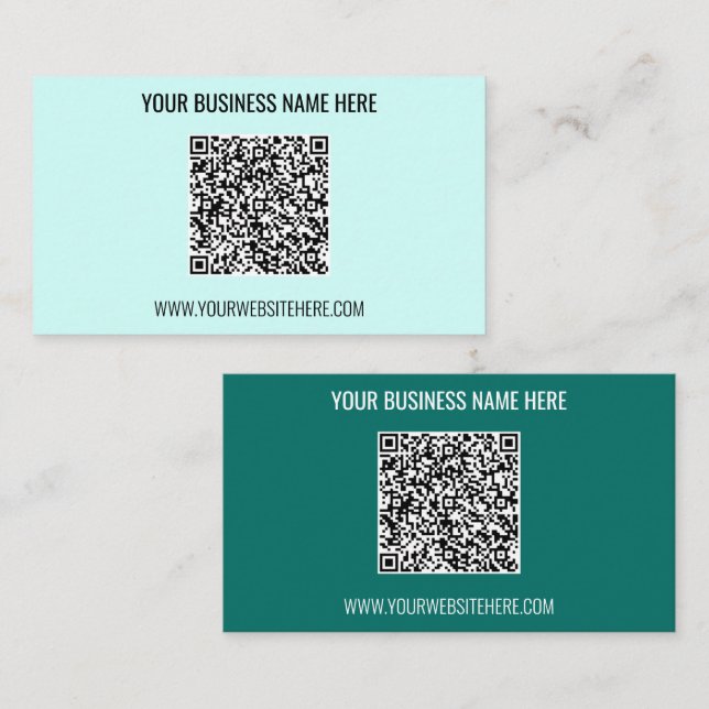 QR Code Text Info Color Professional Business Card (Front/Back)
