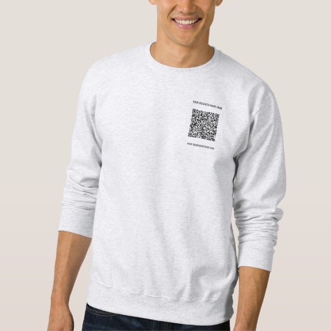 QR Code Text Info Sweatshirt Company Promotional (Front)