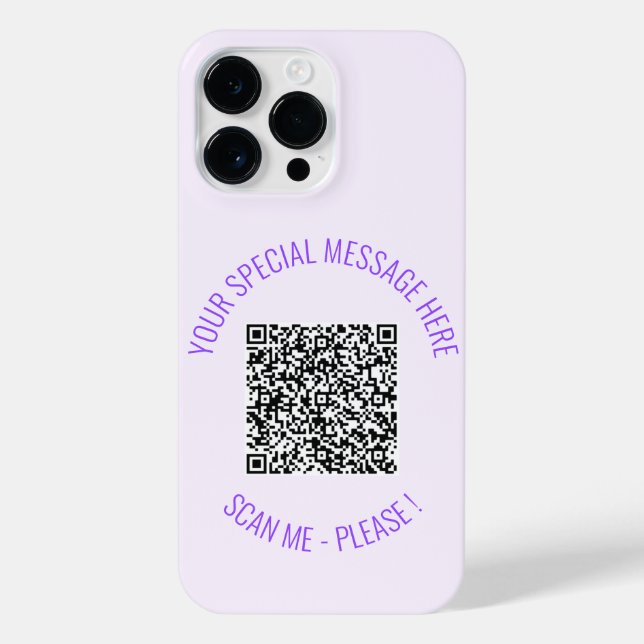 QR Code Text Your Special Message Modern Gift iPhone Case (Back)