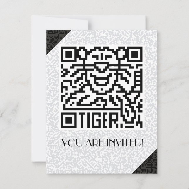 QR Code the Tiger Invitation (Front)