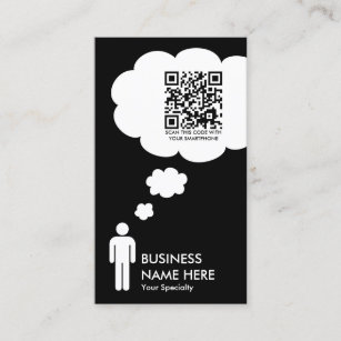 qr code thought bubble business card