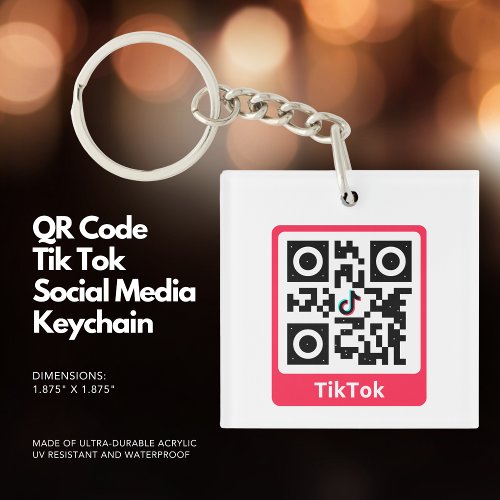 QR Code Tik Tok Social Media Keychain