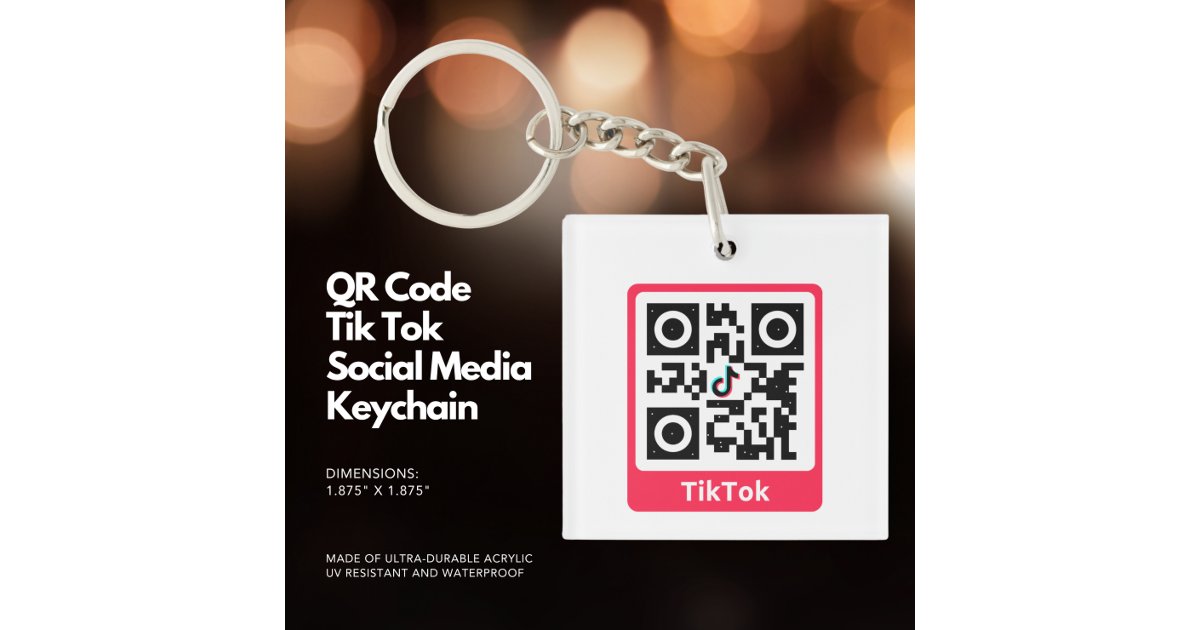 QR Code Tik Tok Social Media Keychain | Zazzle