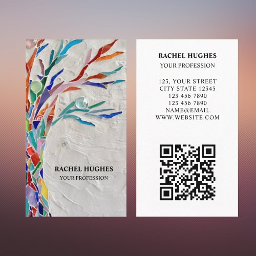 QR Code Tree Of Life Professional  Business Card