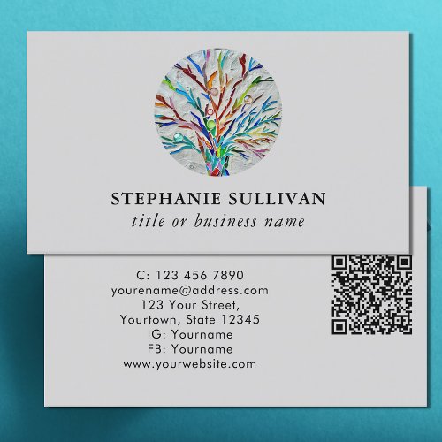 QR Code Tree Professional Business Card