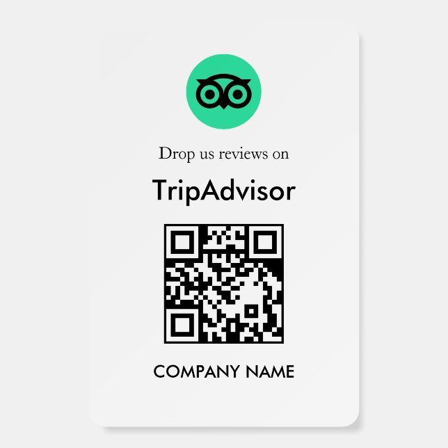 QR Code Tripadvisor Review Foam Board Display (Front)