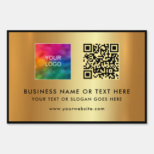 QR Code Upload Company Logo to Gold Yard Sign
