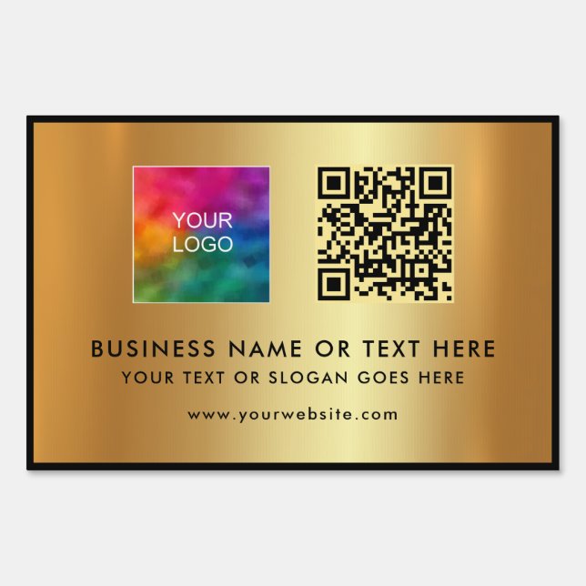 QR Code Upload Company Logo to Gold Yard Sign (Front)