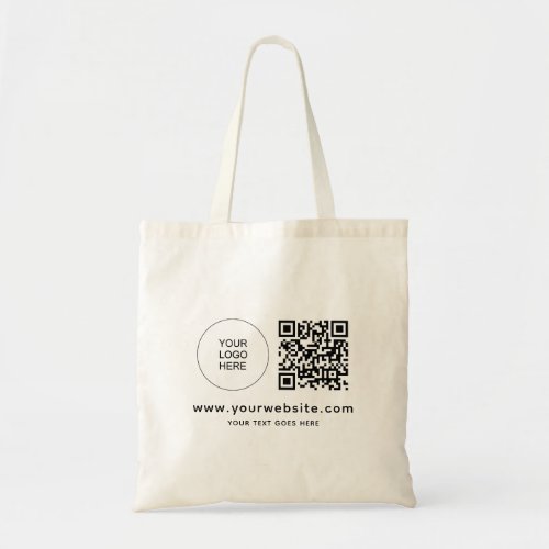 QR Code Upload Logo Here Promotional Budget Tote Bag