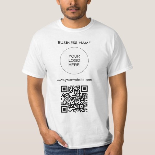 QR Code Upload Logo Template Mens Modern Value T_Shirt