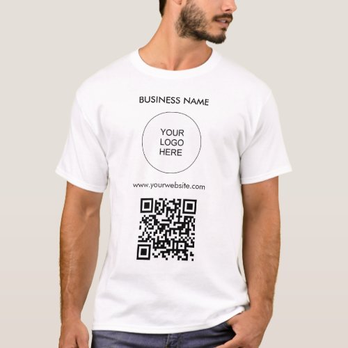 QR Code Upload Your Logo Template Mens Modern T_Shirt