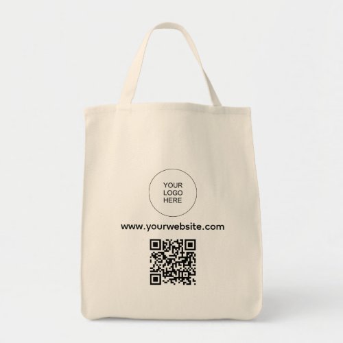 QR Code Upload Your Logo Website Address Natural Tote Bag