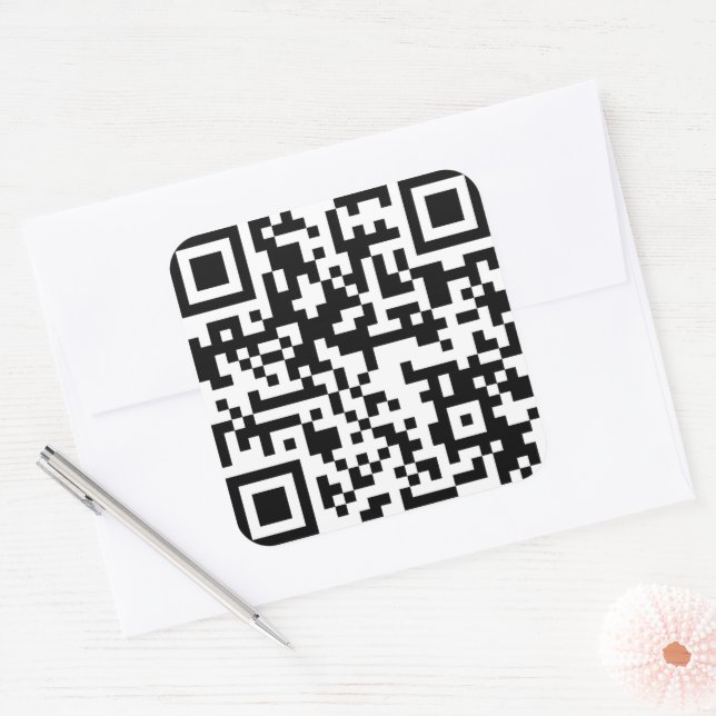 QR-code URL sticker 2.5 x 2.5 inches | Zazzle