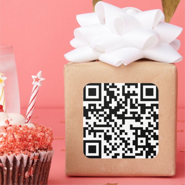 QR-code URL sticker 2.5 x 2.5 inches | Zazzle