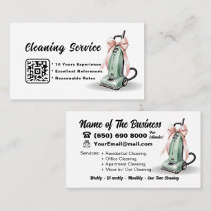 QR code Vacuum Cleaner House Cleaning Services Business Card