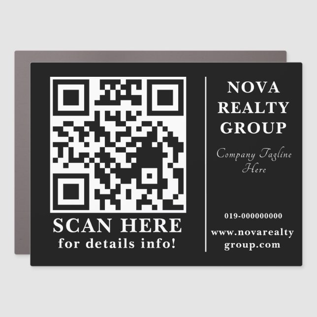 QR Code Vehicle Marketing & Promotion Magnet (Front)