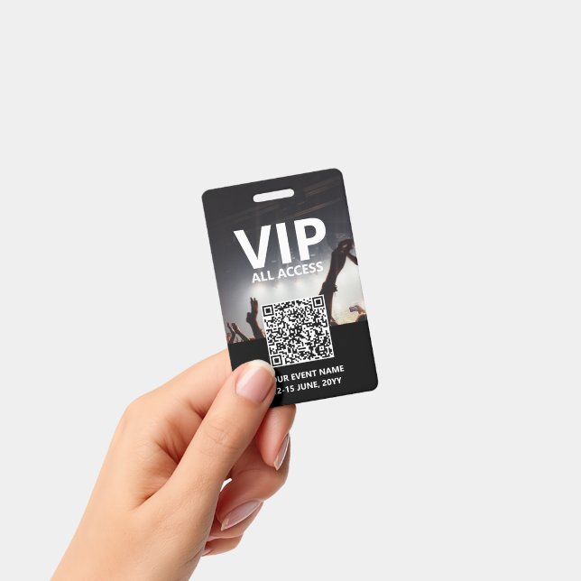 Qr Code VIP All Access Pass Custom Event Badge | Zazzle