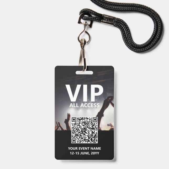 Qr Code VIP All Access Pass Custom Event Badge | Zazzle