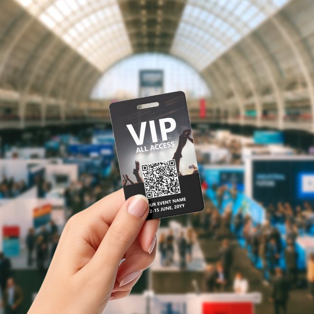 Qr Code VIP All Access Pass Custom Event Badge | Zazzle