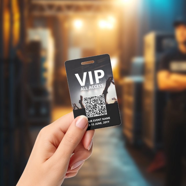 Qr Code VIP All Access Pass Custom Event Badge | Zazzle