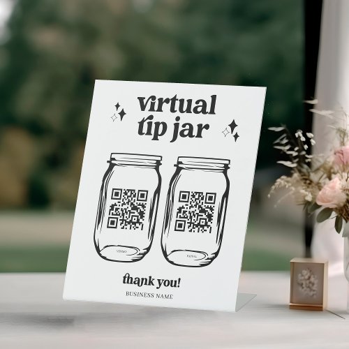 QR Code Virtual Tip Jar Pedestal Sign