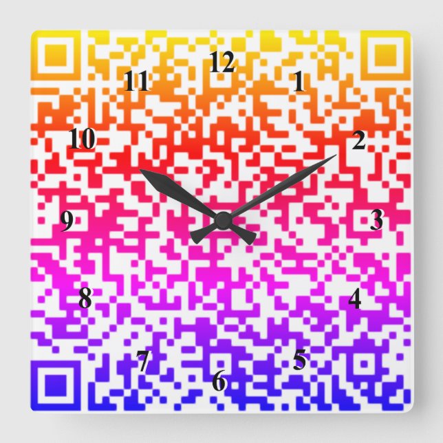 QR Code Wall Clock - Rainbow Colors (Front)