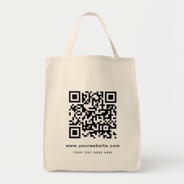 QR Code Website Address Upload Your Logo Template Tote Bag (Front)