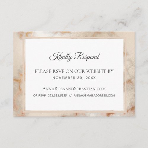  QR code Website AR2 Marble Wedding RSVP Enclosure Card