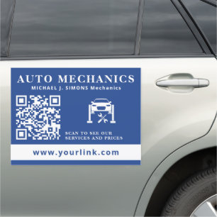 QR code website auto repair mechanic service Car Magnet