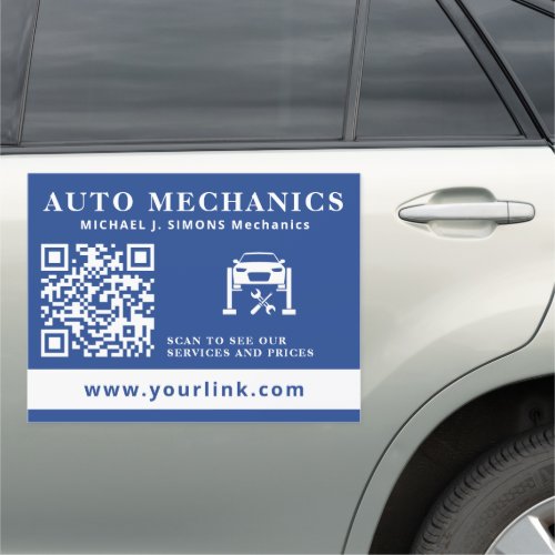 QR code website auto repair mechanic service Car Magnet