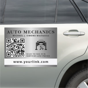 QR code website auto repair mechanic service Car Magnet