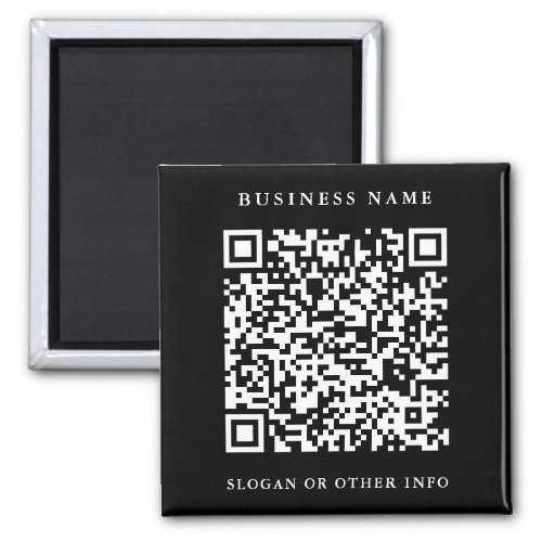 QR Code Website Link Black Simple Business  Magnet