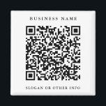 QR Code Website Link Black & White Business  Magnet<br><div class="desc">Create your own custom business magnet with a QR code website link. For more advanced customization of this design,  please click the BLUE DESIGN TOOL BUTTON.</div>