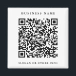 QR Code Website Link Black & White Business  Magnet<br><div class="desc">Create your own custom business magnet with a QR code website link. For more advanced customization of this design,  please click the BLUE DESIGN TOOL BUTTON.</div>