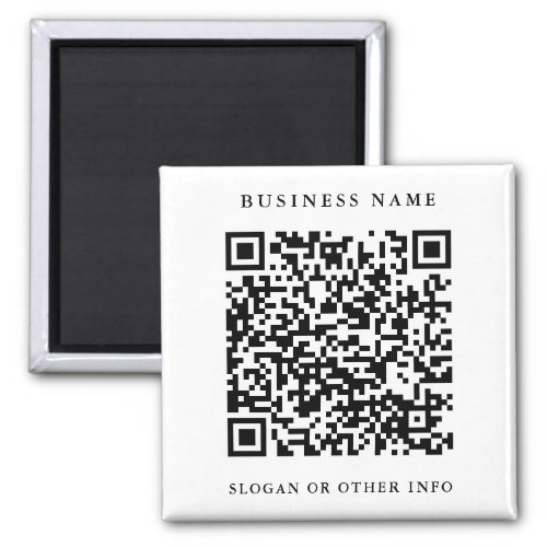 QR Code Website Link Black  White Business  Magnet