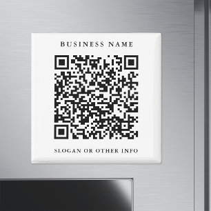 QR Code Website Link Black & White Business Magnet