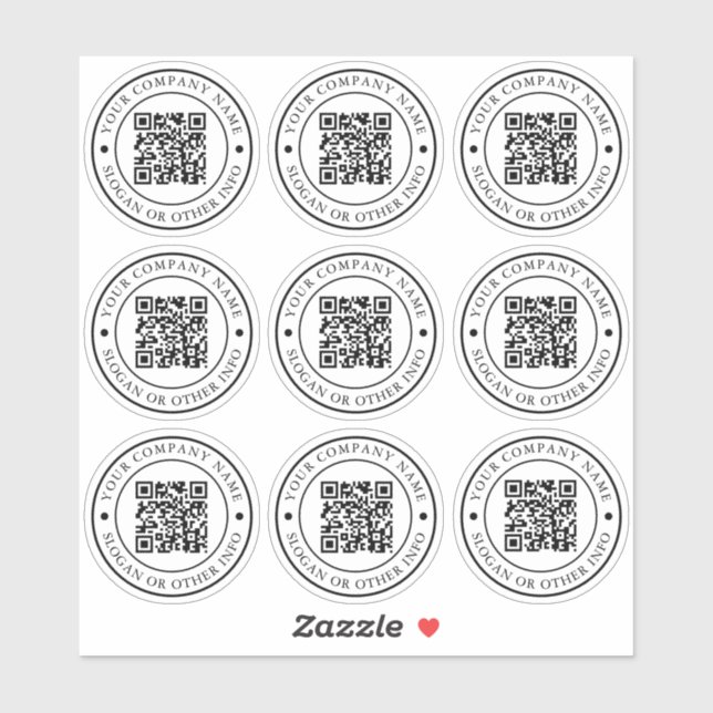 QR Code Website Link Circle Business Custom Clear Sticker (Sheet)