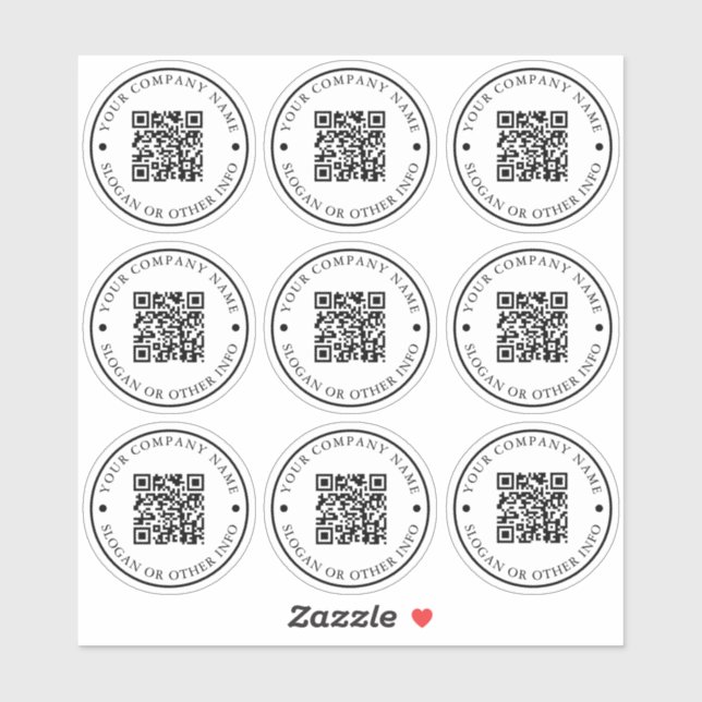 QR Code Website Link Round Business Custom Clear Sticker (Sheet)